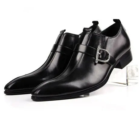 New Fashion Men Oxford Casual Genuine Leather Business Buckle Pointed Toe Office & Career Men's Sapatos Shoes