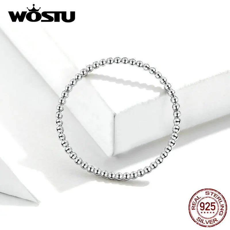 WOSTU 100% Real 925 Sterling Silver Rings 2019 New Desgin Simple & Stylish Shape Rings Hot Fashion S925 Jewelry CQR574