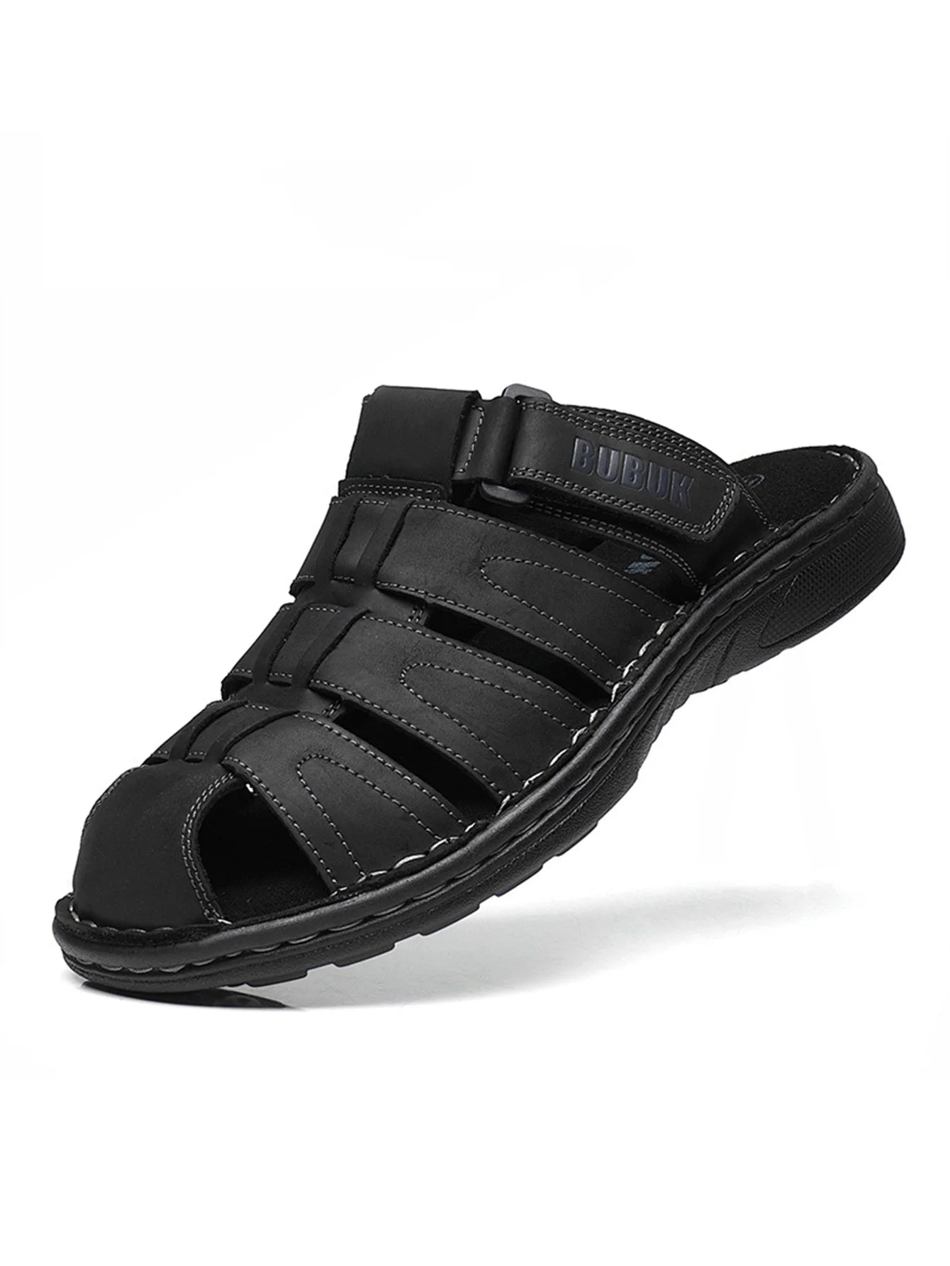 First-Layer Cowhide Men's Sports Sandals, Open-Toe Outdoor 防滑 Sandals, Casual Men's Shoes, Outdoor Fashion Beach Shoes, Li
