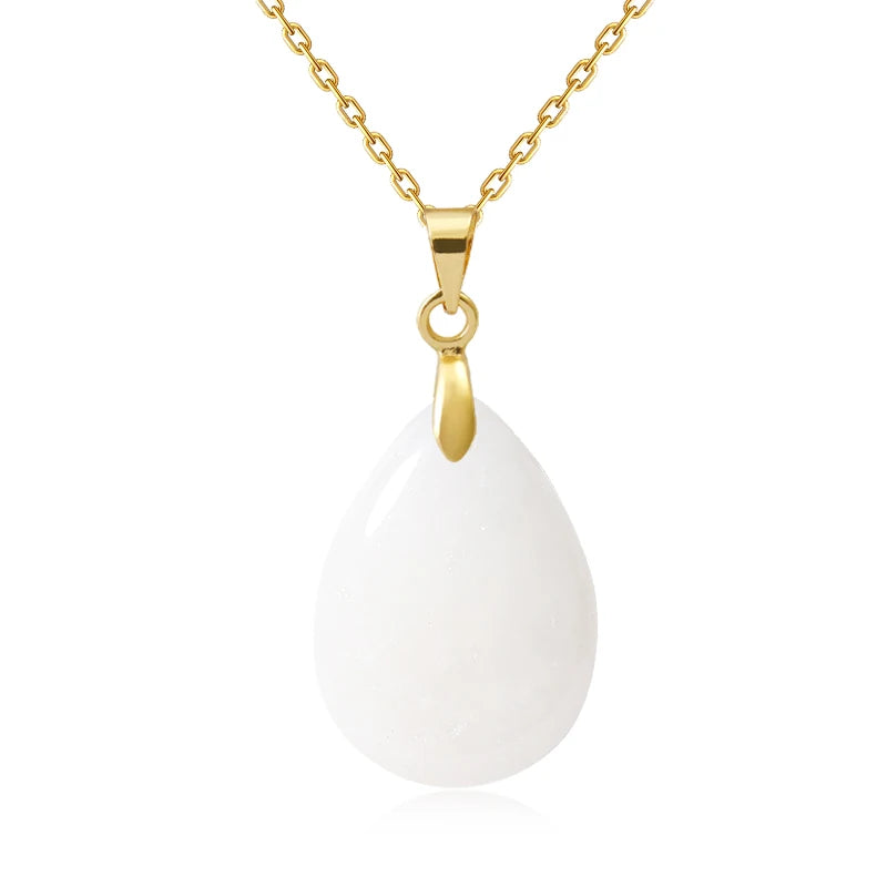 Natural Stone Crystal Pendant Teardrop Fashion Necklace For Diy Necklace Earrings Making Jewelry Christmas Friendship Gift