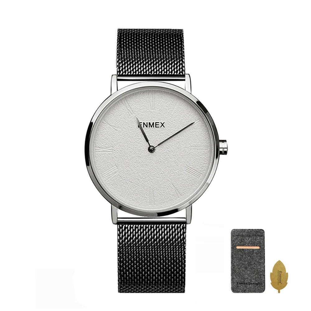 High Quality Matte Texture Dial, Stainless Steel Mesh Strap,Stylish Unisex Watch for Dad & Daily Wear,Best Gifts For Friends.