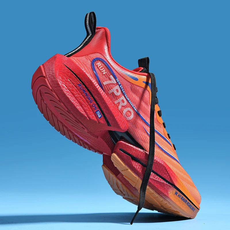 Carbon Plate Couple's Running Shoes Shock-Absorbing Rebound Ultra-Light Sports Shoes for Men and Women Summer Mesh Breathable Po