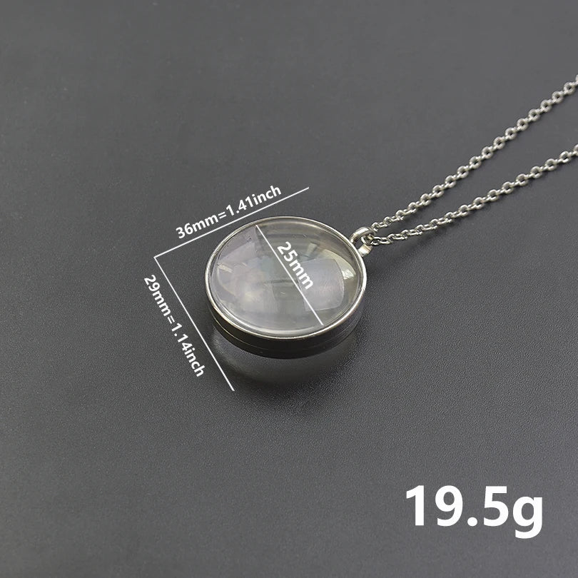New Mix Size Round Living Memory Photo Locket Pendant Necklace Biconvex Glass Twist Stainless Steel Necklaces For Women Men Gift