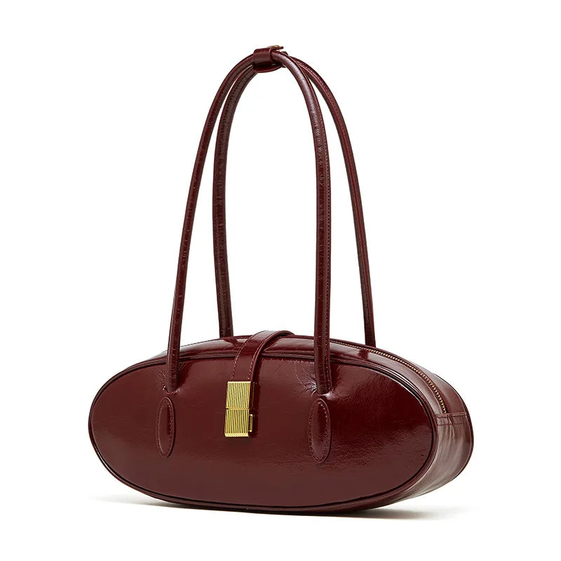 YANATARI underarm cowhide Genuine leather handbags women vintage shoulder bag female luxury bag high quality long bag
