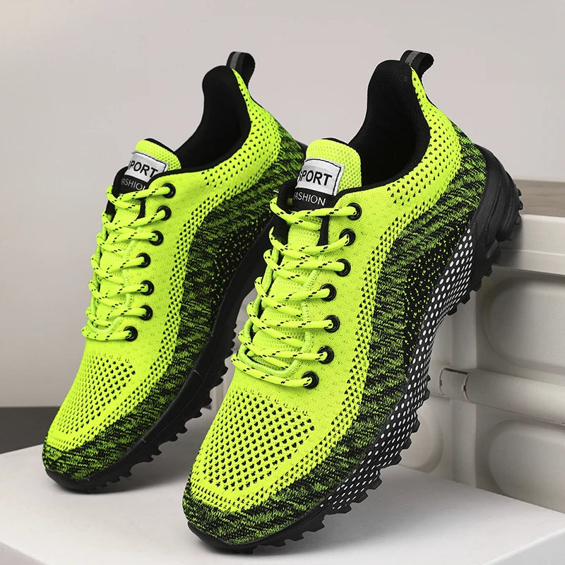 Summer Men's New Mesh Strap Tennis Sports Running Shoes Large Breathable Work and Leisure Vulcanized Shoes Zapatillas Hombre