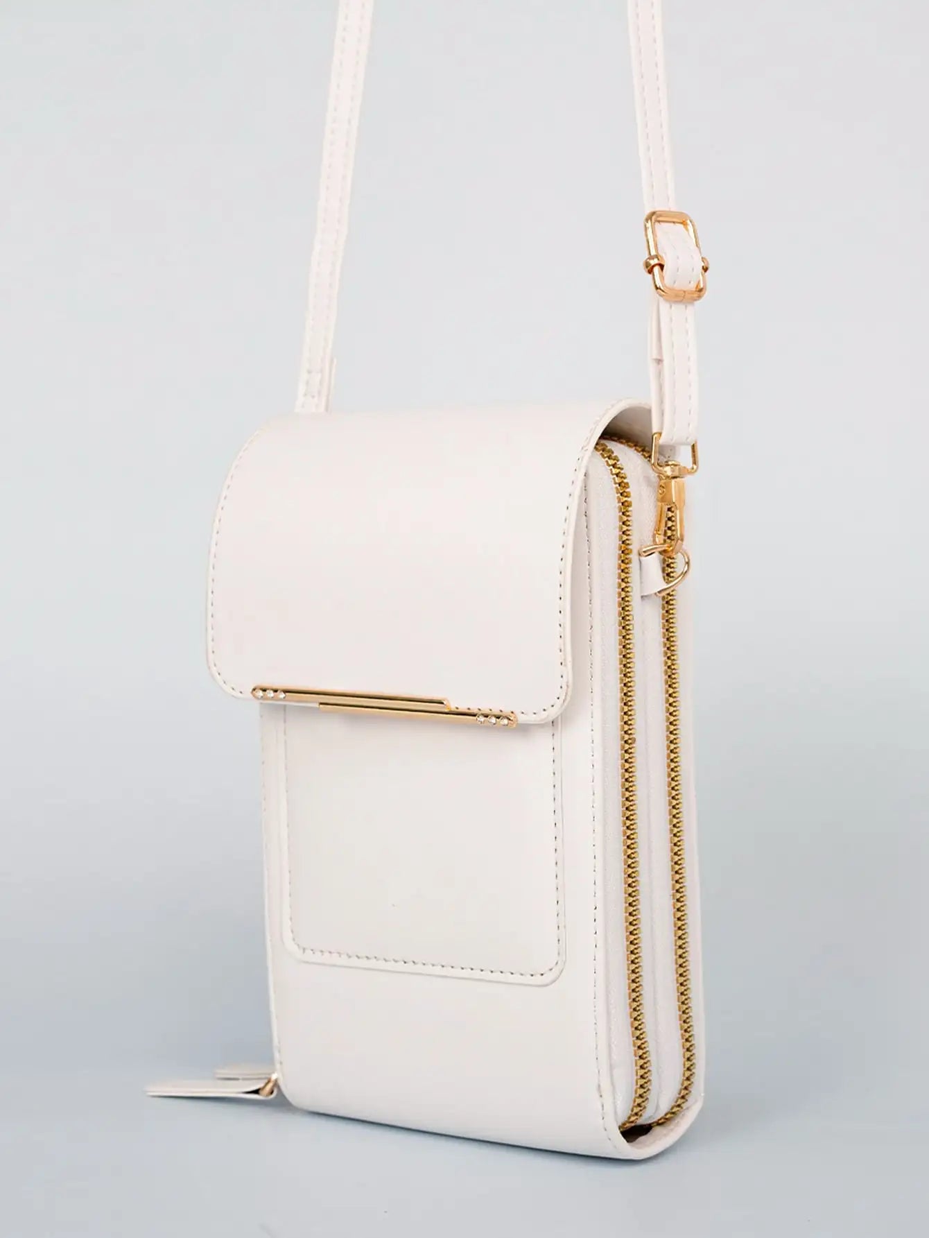 Metal Decor Flap Phone Wallet