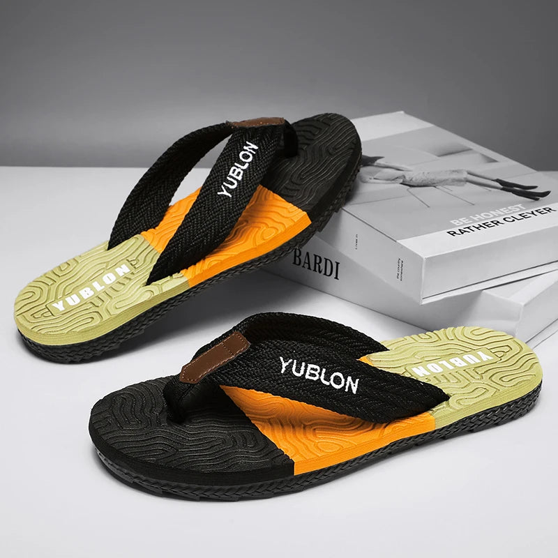 Men's Non-Slip Summer Flip-Flops Beach Wear Fashion Soft Sole Outdoor Leisure Footwear Personality Style