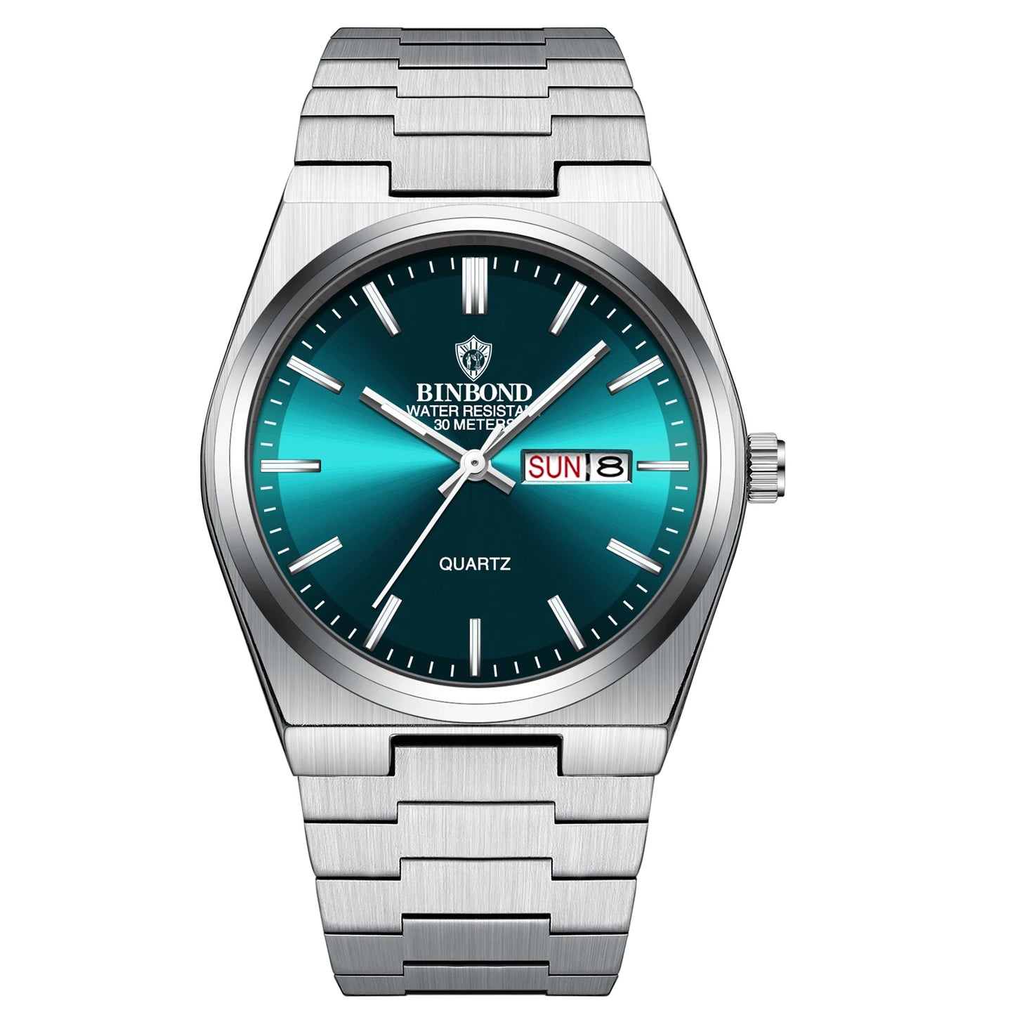 BINBOND Top Brand New 103 Fashionable Men's Quartz Watch Waterproof Night Light Dual Calendar Ultra Thin Men's Quartz Watch