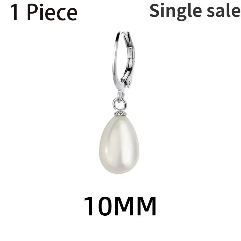 Real 925 Sterling Silver 1 Piece Baroque Pearl Hoop Earrings for Women Trendy Fine Jewelry Minmalist Water Drop Accessory