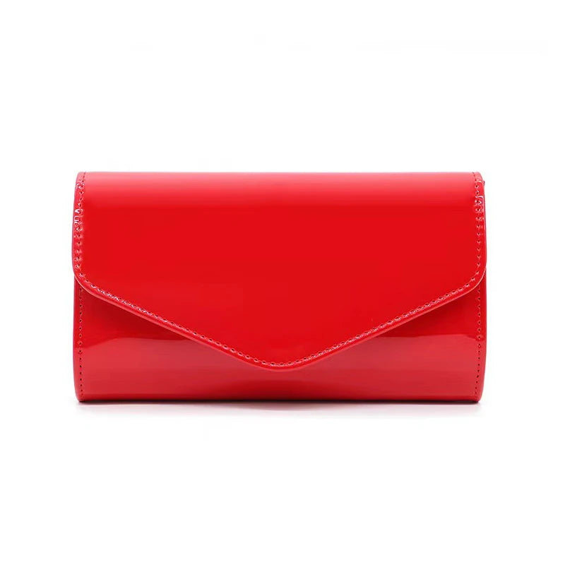 Patent Leather Envelope Clutch Purse Shiny Candy Color Cover Day Clutches Evening Bag for Women Shoulder Handbags Bolso Mujer