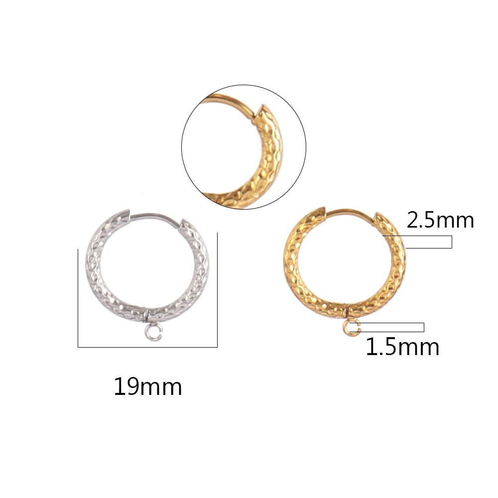 10pcs/Lot 316L Stainless Steel Hoop Earrings Findings Round Earrings Base For DIY Earrings Jewelry Making Supplies Accessories