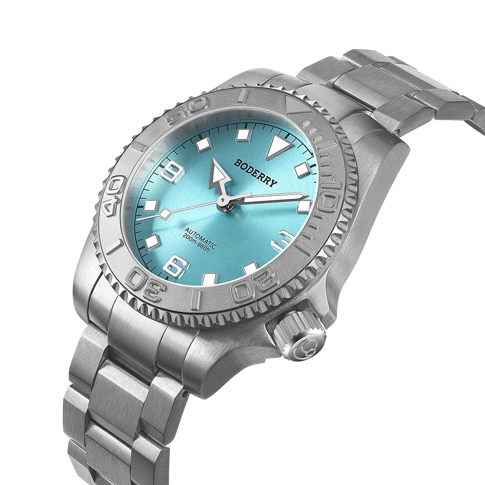 Boderry ADMIRAL Diver Watches 3-Hand No Date 200M Waterproof Titanium Automatic Mechanical Luxury Wristwatch For Men