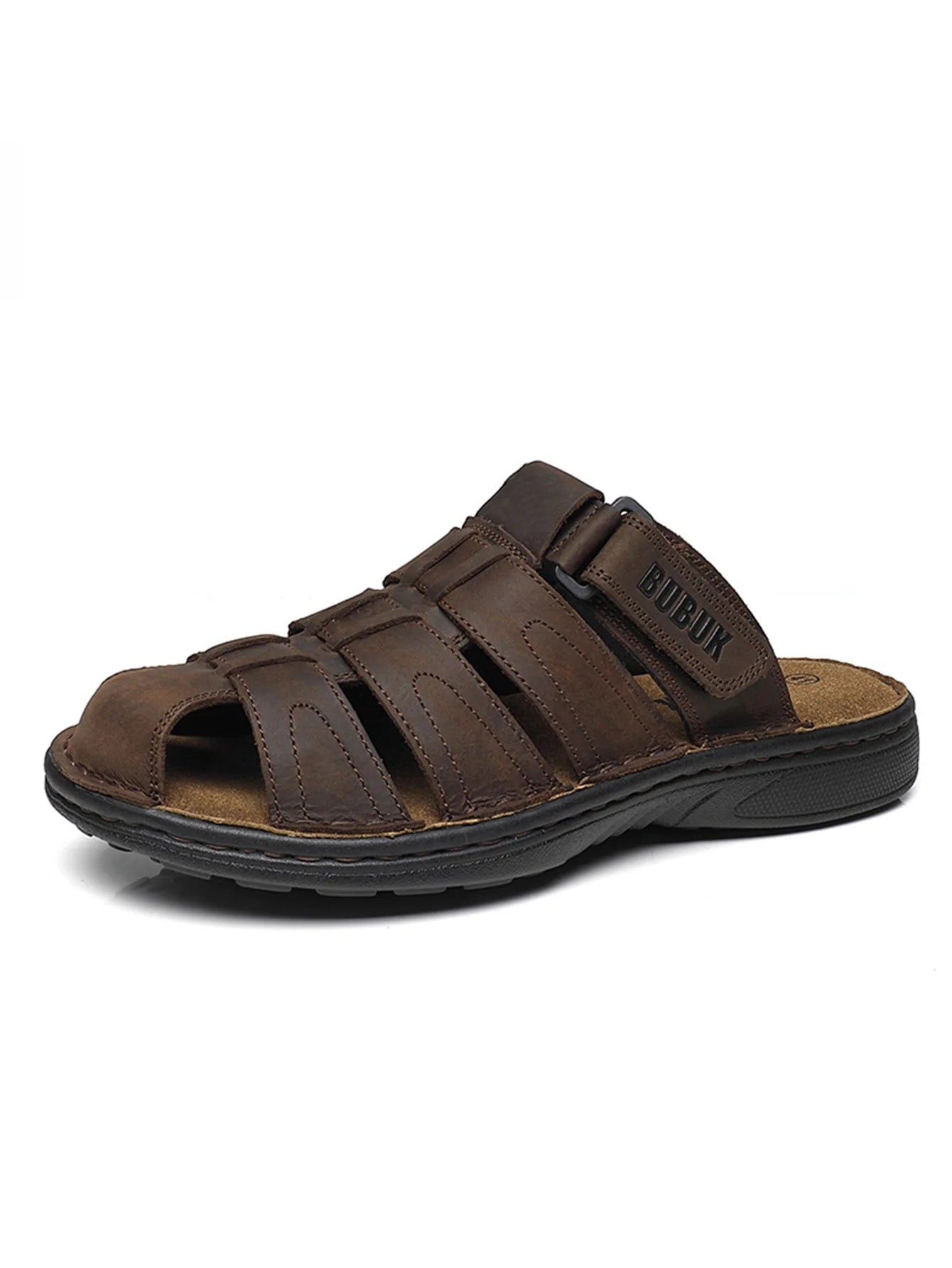 First-Layer Cowhide Men's Sports Sandals, Open-Toe Outdoor 防滑 Sandals, Casual Men's Shoes, Outdoor Fashion Beach Shoes, Li