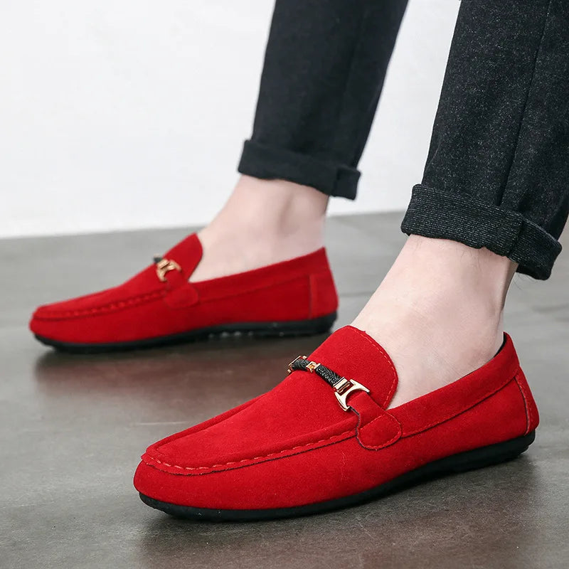 Summer New Trendy Men's Shoes High Quality Soft Loafers Moccasins Suede Casual Flats Outdoor Light Walking Men's Shoe Zapatos