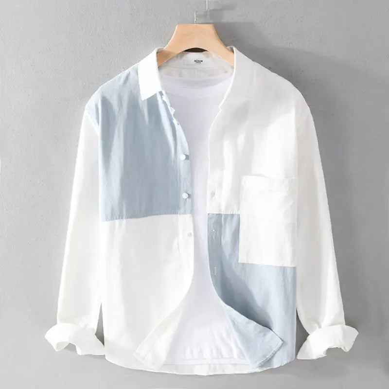Young Style Trend Popularity Simplicity Versatile Leisure Sunlight Montage Loose Pocket Long Sleeves Men's Shirts Autumn 2024