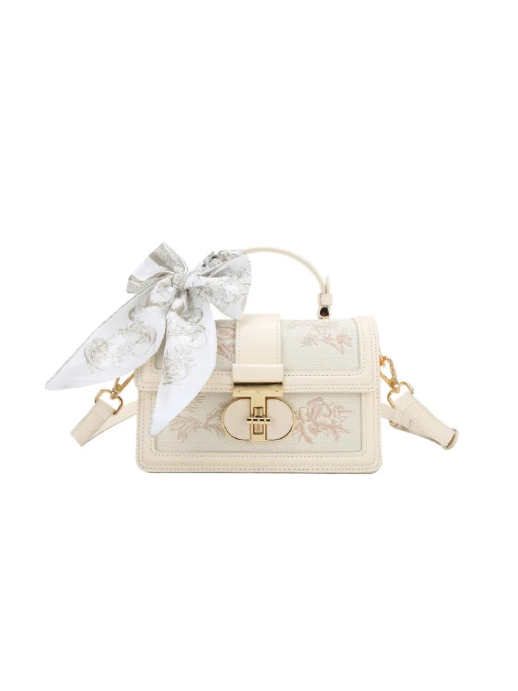 New Chinese and Luxury Makeup Bag with Charming Decoration and Scarves Women's Popular Versatile Handheld Crossbody Bag
