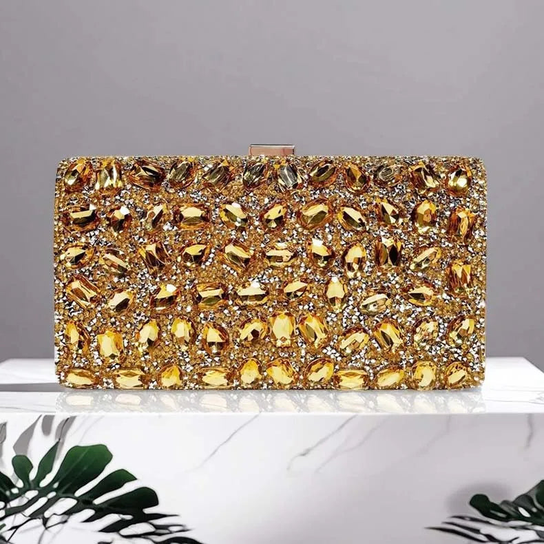 Luxury Diamond Clutch Bag Elegant Stylish Multi-color Square Fashionable Dress Cheongsam Evening Bag for Wedding Dinner Party