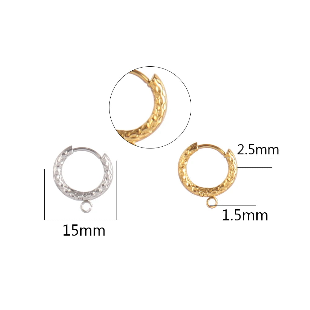 10pcs/Lot 316L Stainless Steel Hoop Earrings Findings Round Earrings Base For DIY Earrings Jewelry Making Supplies Accessories