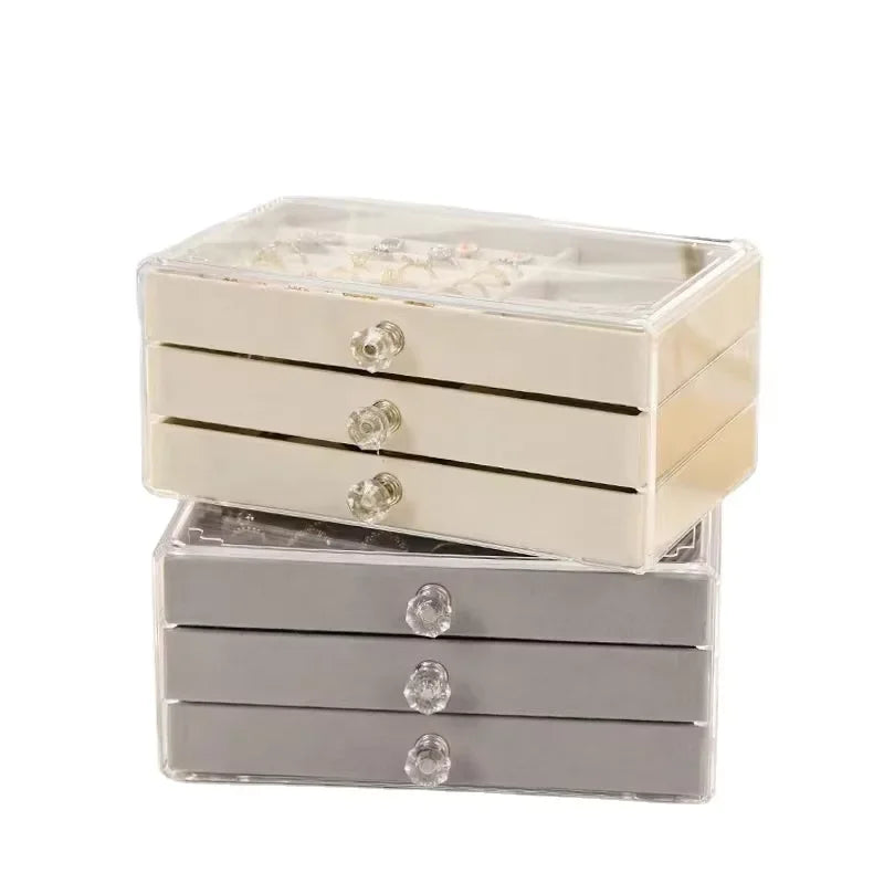 Jewelry Box 2025 New Large Capacity Exquisite Earrings Necklace Storage Ring jewlery box packaging box jewelry organizer