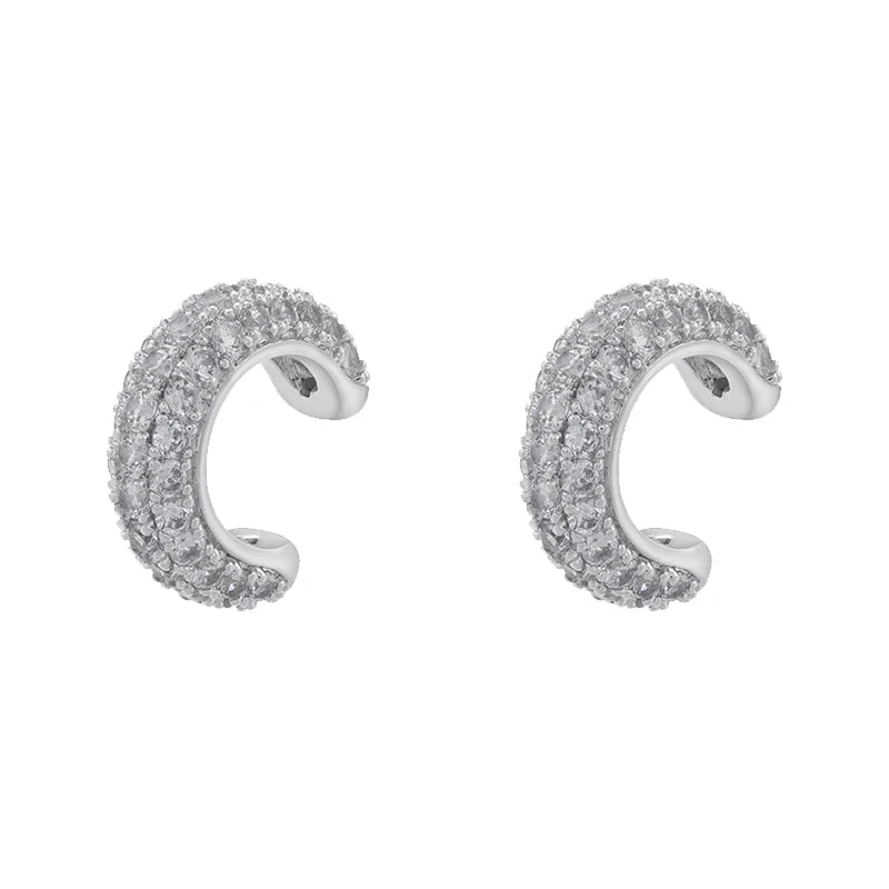 ZHUKOU C shape Female Ear Cuffs No Piercings earrings fake cartilage earring for Women Fashion 2023 Jewelry wholesale VE963