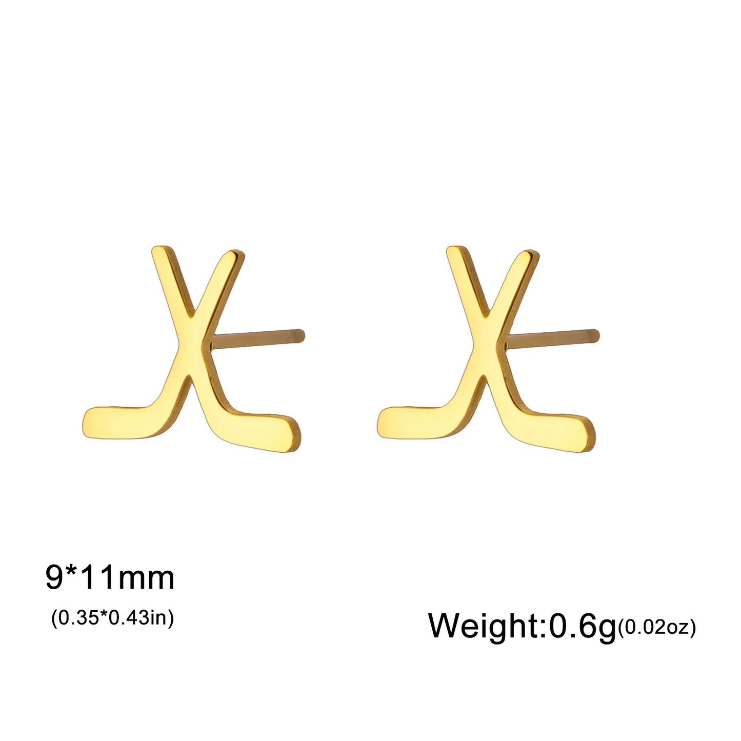 Unift Hockey Stick Earrings Stainless Steel Hockey Mom Earrings Fashion Casual Sports Minimalist Women Jewelry Gift for Daughter