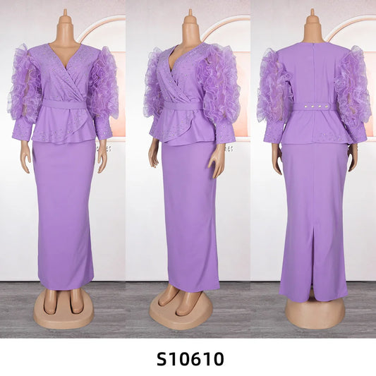 plus Size Women's V-neck Dress Fashionable Banquet Gown with High Waist And Hip Skirt New 2025 Style