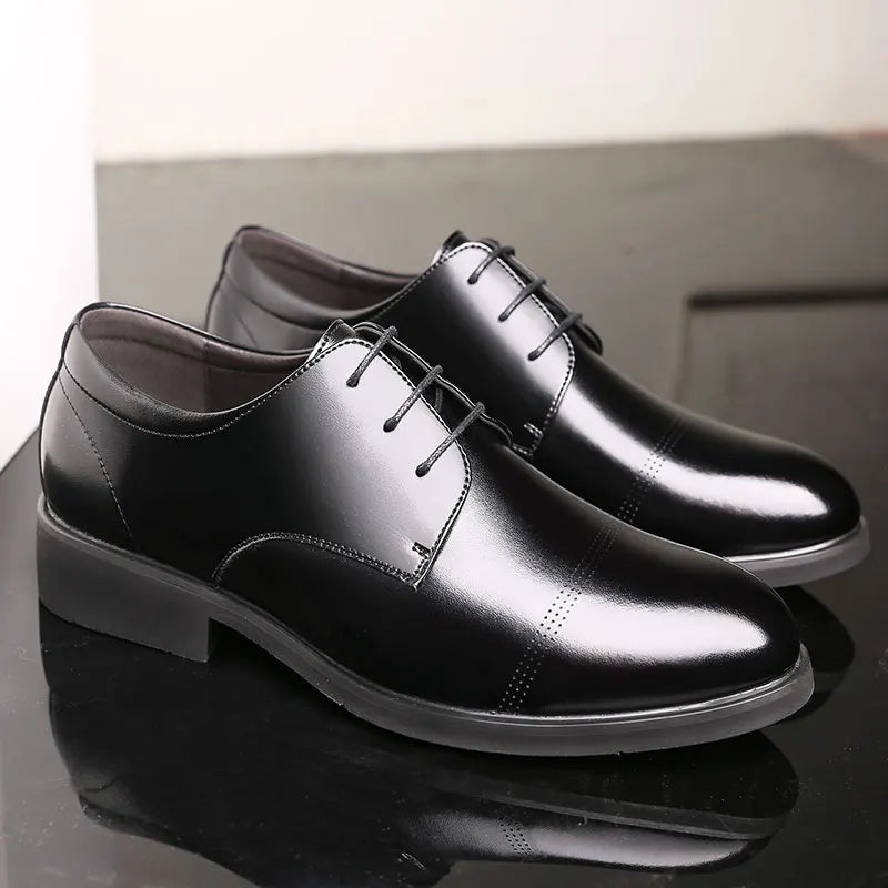 FUQIAO Formal Height Increasing Shoes Man Taller Elevator 6CM Invisible Insole For Men Heighten Increased Oxfords Business Lift