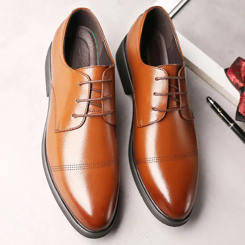 FUQIAO Formal Height Increasing Shoes Man Taller Elevator 6CM Invisible Insole For Men Heighten Increased Oxfords Business Lift