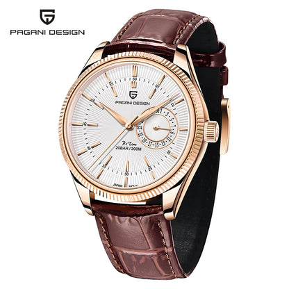 2025 New PAGANI DESIGN Mens Quartz Watches Gold Top Luxury Watch For Man Sapphire Mirror Waterproof Wristwatch Men Leather Clock