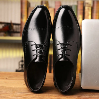 FUQIAO Formal Height Increasing Shoes Man Taller Elevator 6CM Invisible Insole For Men Heighten Increased Oxfords Business Lift