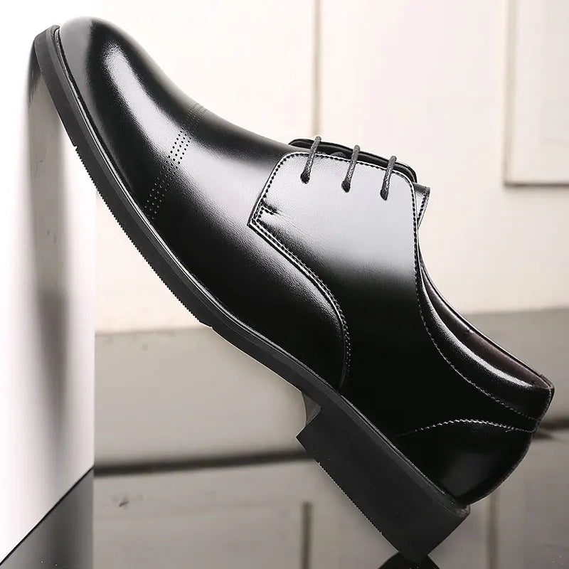 FUQIAO Formal Height Increasing Shoes Man Taller Elevator 6CM Invisible Insole For Men Heighten Increased Oxfords Business Lift