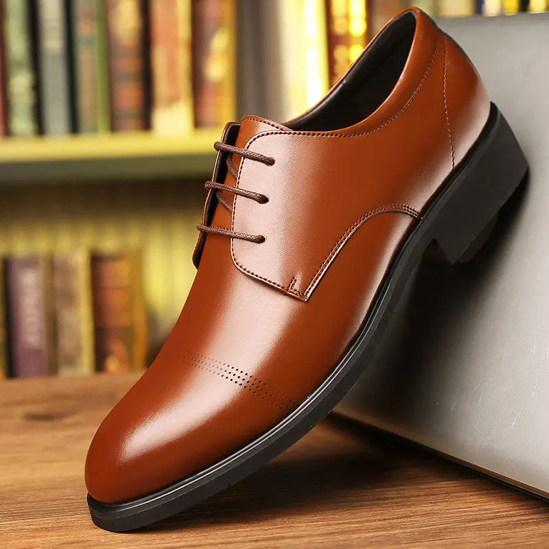 FUQIAO Formal Height Increasing Shoes Man Taller Elevator 6CM Invisible Insole For Men Heighten Increased Oxfords Business Lift