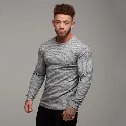 New Spring Fitness Hooded Sweaters Men Warm Turtleneck Sweaters Slim Fit Sports Pullover Men Sweater Gym Knitwear Pull Homme