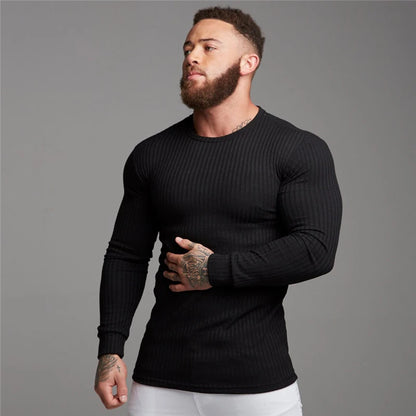 New Spring Fitness Hooded Sweaters Men Warm Turtleneck Sweaters Slim Fit Sports Pullover Men Sweater Gym Knitwear Pull Homme
