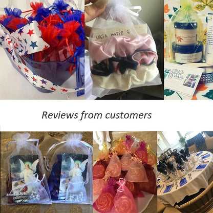 Organza Gift Bag Jewelry Packaging Bag Wedding Party Goodie Packing Favors Cake Pouches Drawable Bags Present 50pcs/lot (4 Size)