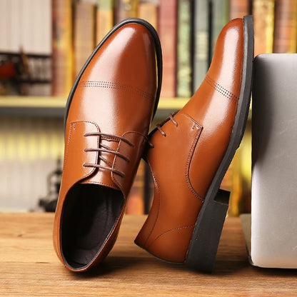 FUQIAO Formal Height Increasing Shoes Man Taller Elevator 6CM Invisible Insole For Men Heighten Increased Oxfords Business Lift