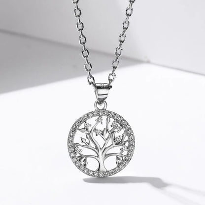LYSFS Authentic 925 Sterling Silver DIY Life Tree Charm Necklace Ladies Silver Nature Lucky Tree Jewelry Pendant link Charm