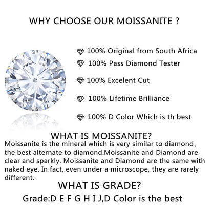 Platinum Pt950 Brilliant Cut Total 0.5 ct Pass Diamond Tester Micro D Color Moissanite Cocktail Ring for Women Classic Jewelry