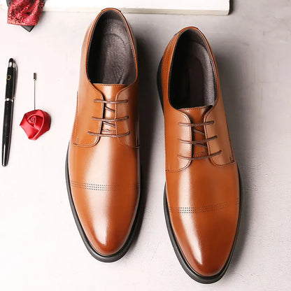 FUQIAO Formal Height Increasing Shoes Man Taller Elevator 6CM Invisible Insole For Men Heighten Increased Oxfords Business Lift