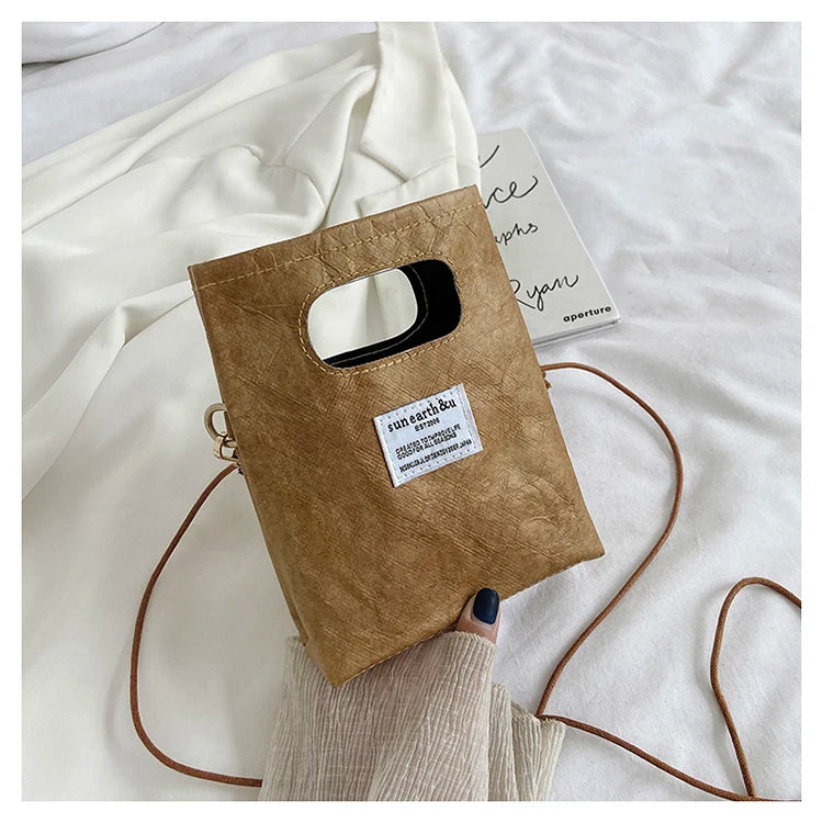 Trendy Paper Bag Style Purses and Handbags for Women Clutch Bag Novetly Shoulder Bag Small Designer Bag Kraft Paper Totes