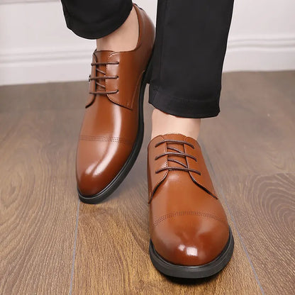 FUQIAO Formal Height Increasing Shoes Man Taller Elevator 6CM Invisible Insole For Men Heighten Increased Oxfords Business Lift