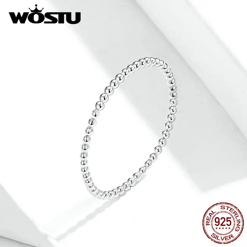 WOSTU 100% Real 925 Sterling Silver Rings 2019 New Desgin Simple & Stylish Shape Rings Hot Fashion S925 Jewelry CQR574