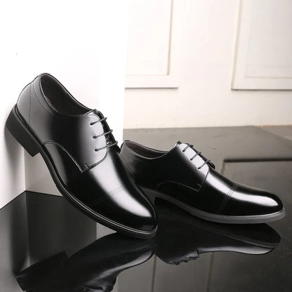 FUQIAO Formal Height Increasing Shoes Man Taller Elevator 6CM Invisible Insole For Men Heighten Increased Oxfords Business Lift