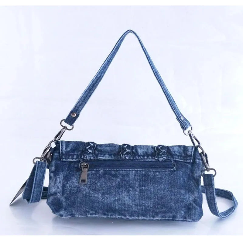 iPinee brand new retro women messenger bags small shoulder bag high quality Denim tote bag small clutch handbags