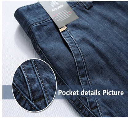 Men's Military Jeans Pants Workwear Multi-Pockets Cargo Jeans Straight Motorcycle Denim Pants Casual Biker Long Trousers