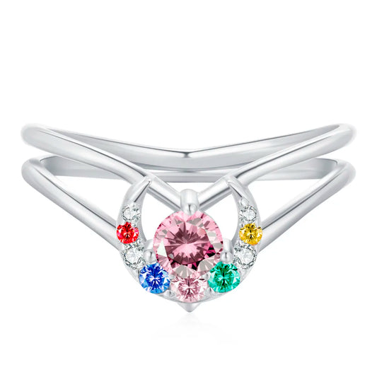 Sailor Moon Serenity Tsukino Usagi Sterling 925 Silver Girlfriend Valentine's Day Gift Women Wedding Engagement Ring