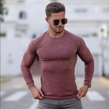 New Spring Fitness Hooded Sweaters Men Warm Turtleneck Sweaters Slim Fit Sports Pullover Men Sweater Gym Knitwear Pull Homme