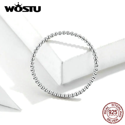WOSTU 100% Real 925 Sterling Silver Rings 2019 New Desgin Simple & Stylish Shape Rings Hot Fashion S925 Jewelry CQR574