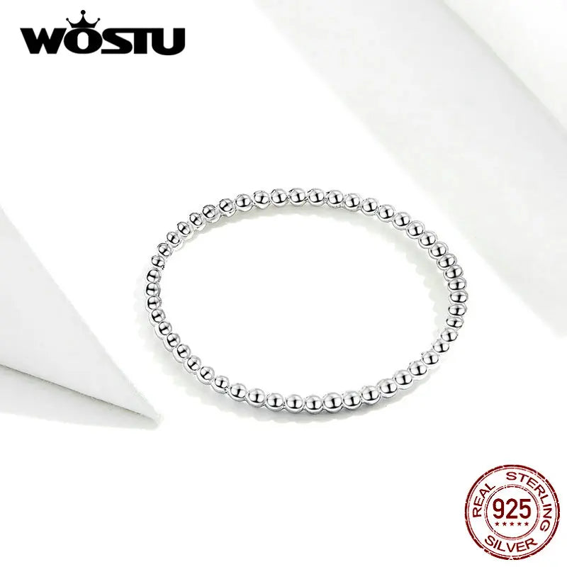 WOSTU 100% Real 925 Sterling Silver Rings 2019 New Desgin Simple & Stylish Shape Rings Hot Fashion S925 Jewelry CQR574