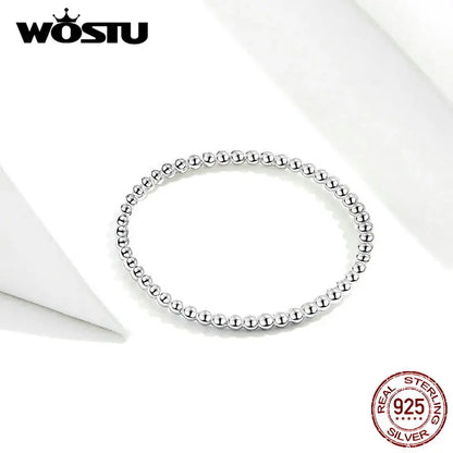 WOSTU 100% Real 925 Sterling Silver Rings 2019 New Desgin Simple & Stylish Shape Rings Hot Fashion S925 Jewelry CQR574